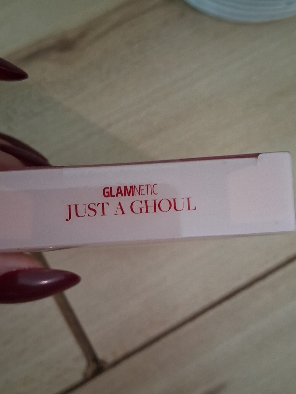 Glamnetic Press On Nails Short Almond ~ Just A Ghoul Pink & Black - Picture 3 of 5